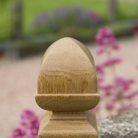 A beautiful, high-quality oak post top.