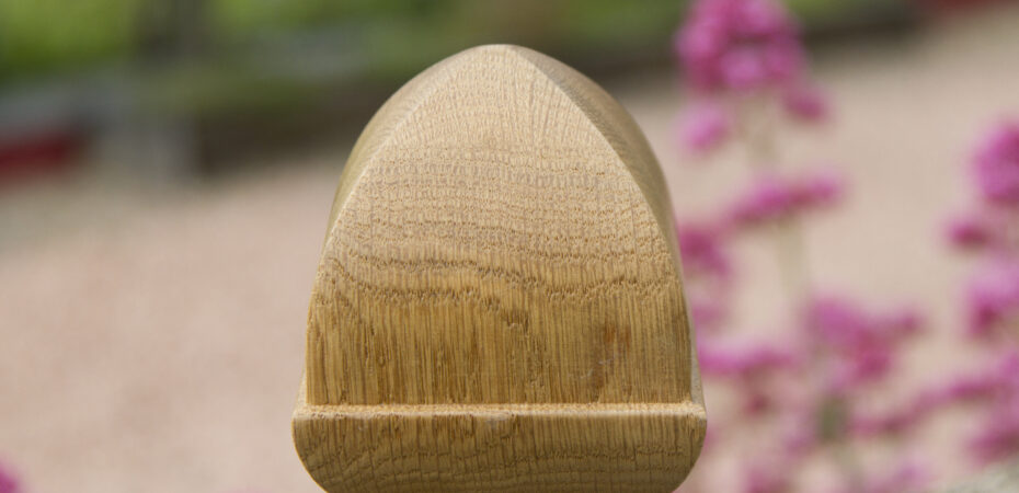 A beautiful, high-quality oak post top.