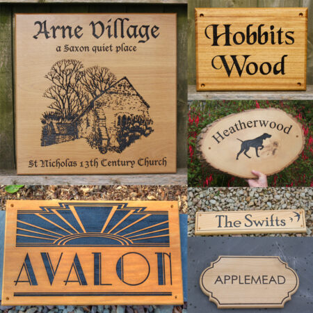 Beautiful wooden house signs made by The Sign Maker.