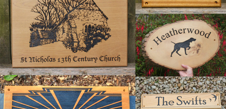 Beautiful wooden house signs made by The Sign Maker.