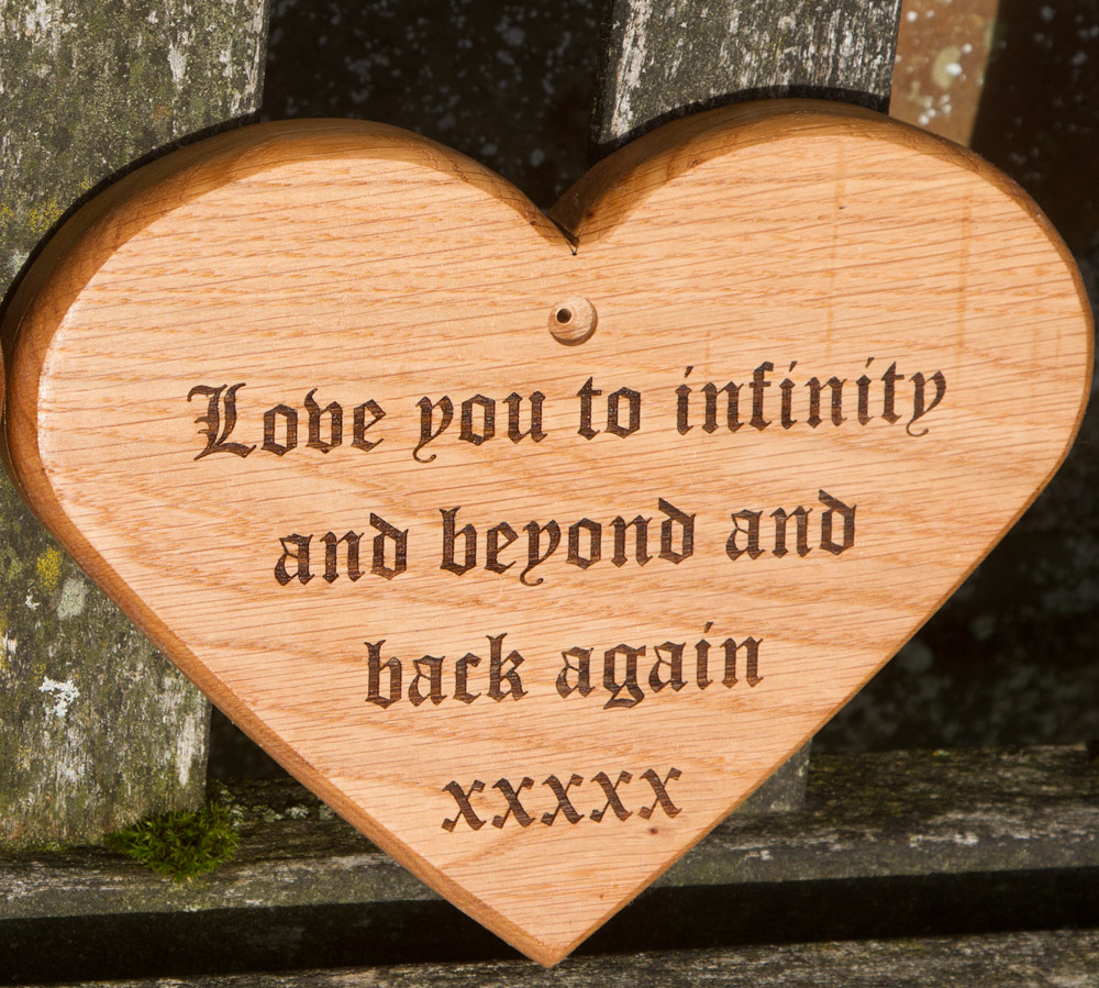 Beautiful wooden heart gifts crafted at The Sign Maker.