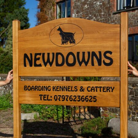 Large Oak Entrance Sign crafted at The Sign Maker.