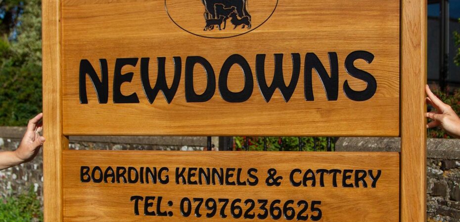 Large Oak Entrance Sign crafted at The Sign Maker.