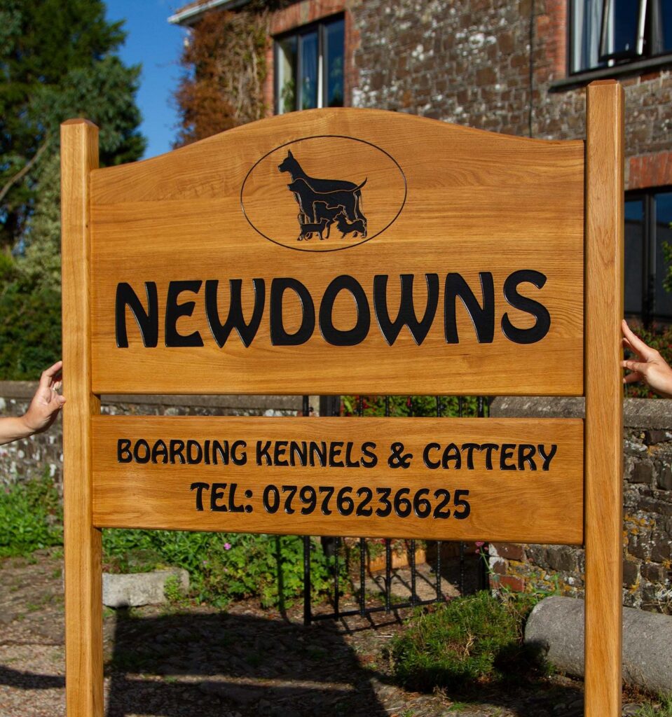 Large Oak Entrance Sign crafted at The Sign Maker.